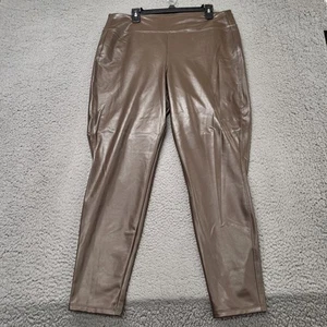 Neu mit Etikett Gap Damenhose Größe XL schlankmachend braun Kunstleder hoher Bund PullOn Party - Bild 1 von 14