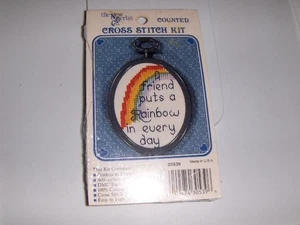 NEW The New Berlin Co. Counted Cross Stitch Kit - mini with frame - Friend - Picture 1 of 2