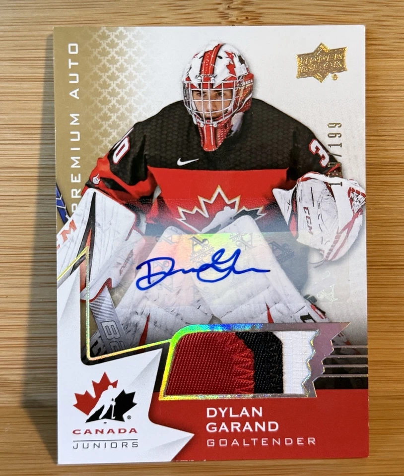 2020-21 Upper Deck Team Canada Juniors Hlinka Autos /199 Dylan Garand Patch Auto - Image 1 of 2