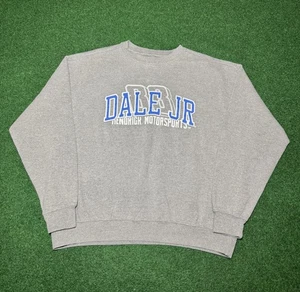 90s Y2K Dale Earnhardt Jr. NASCAR Crewneck Sweatshirt Sweater XL grey racing - Picture 1 of 6