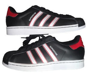 Adidas Superstar Black White Scarlet, Größe 9 - Bild 1 von 7