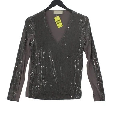 Haut femme Georges Rech S gris viscose avec élasthanne manches longues col V basique - Photo 1/4