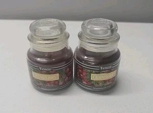 Yankee candle CRANBERRY black band housewarmer candle 3.7oz retired Unburned x2 - Picture 1 of 4
