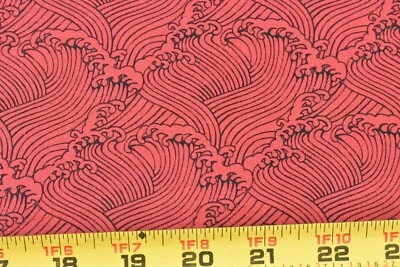 28" Long, Vintage, Black Print on Red Quilt Cotton, RJR, Beyer, P9810 - Image 1 of 4