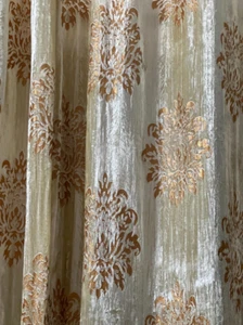 Vintage Crushed Velvet Curtains Cotton Viscose Luxury Boho Drapes Any Size - Picture 1 of 10