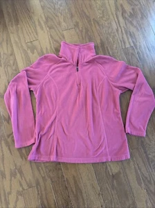 Lands' End Women’s Pink Fleece Lined Half Zip Jacket Size M 10-12 - Picture 1 of 8