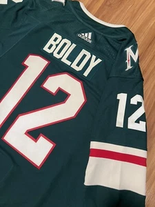 AUTHENTIC ADIDAS Minnesota Wild Matthew Boldy #12 SUPER RARE Jersey Mens 50 NEW - Picture 1 of 10