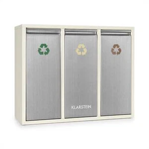 KLARSTEIN ORDNUNGSHÜTER KÜCHEN BIO MÜLL EIMER BEHÄLTER PAPIER PAPPE CREME BEIGE - Bild 1 von 6