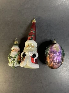 3 adornos navideños de Papá Noel de vidrio soplado -1 Alemania - Imagen 1 de 21