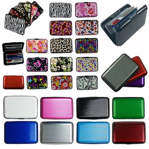 Business ID Credit Card Wallet Holder Aluminum covered Pocket Case Box - Picture 1 of 37