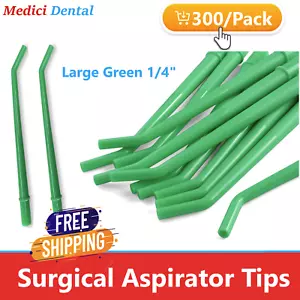 300/Bg Green Surgical Tips Medium size 1/4" Dental Suction Tip Aspirator 12 Bags - Picture 1 of 4