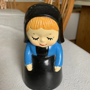 Vintage Amish Girl Coin Bank / Wall Hang Decor  5.75 Inch - Picture 1 of 6