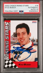 2002 Choice Rising Stars #18 Kyle Busch Signed Rookie Autograph RC PSA 10 Auto - Picture 1 of 2