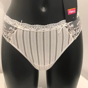 Tanga de encaje crema Mey bragas pantalones bragas rayas y florales 49900 cuerda para mujer - Imagen 1 de 5