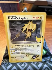 Rocket's Zapdos Holo Pokemon Celebrations Classic Collection TCG Card 15/13 - Picture 1 of 2