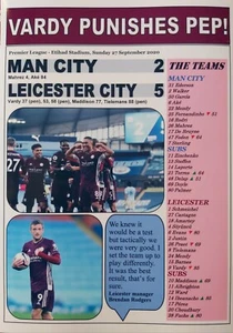 Manchester City 2 Leicester City 5 - 2020 - estampado de recuerdo - Imagen 1 de 1
