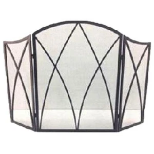 Panacea 15193 3 Panel Eggshell Black Gothic Style Fireplace Screen - Picture 1 of 1