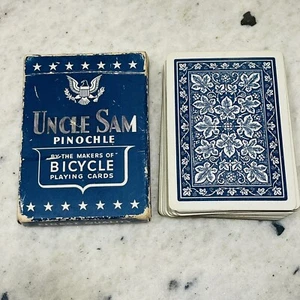 Original WW2 WWII US Uncle Sam Pinocle Bicycle 48 Playing Cards 1943 Complete - Picture 1 of 10
