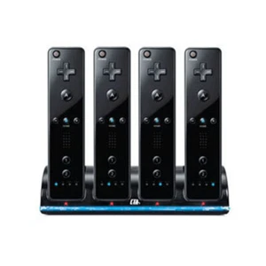 4x Battery Pack Rechargeable+Charger Dock Station For Nintendo Wii Controller - Picture 1 of 12