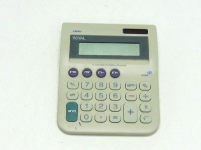 Vintage Royal Ideas LD60 EZVUE 8 Digit Solar and Battery Powered Calculator - Image 1 of 4