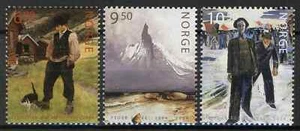1375 Noruega 2004, NK 1528-30 MNH, pinturas, MI 1493-95, SC #1386-88. - Imagen 1 de 1