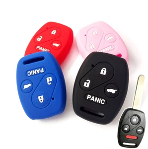 4 Buttons Remote Keyless Silicone Car Key Fob Cover Case For Honda Accord Civic - Picture 1 of 9