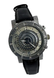 Men’s Stainless Steel Simulated Diamond Ice Star Floating Balls Watch SNV 38459 - Picture 1 of 3