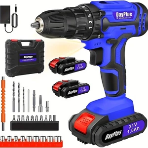 Kit Trapano Elettrico Senza Fili 21V con 2 Batterie Alimentate 2 Velocità - Picture 1 of 10