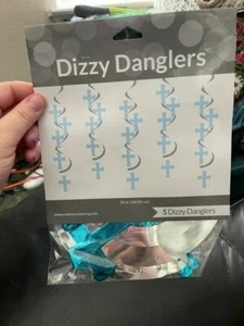 Blue Crosses Dizzy Danglers 5ct New!!! - Picture 1 of 2