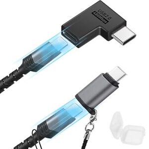 【90 Degree + Straight Lightning Female to USB C Male Adapter 2Pack】 Compatible w