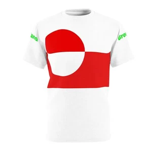 Unisex Cut & Sew Tee (AOP) : Greenland Flag - Picture 1 of 5