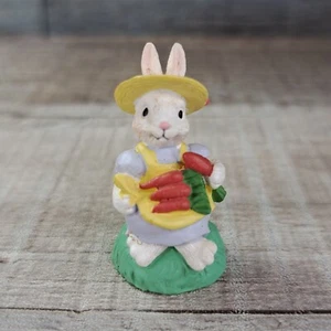 Cottontail Lane Easter Village Figurine Bunny Picnic Eating Carrots - Picture 1 of 3