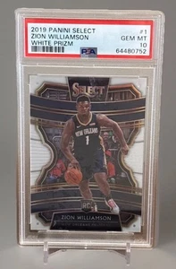 2019 Select Concourse White Prizm /149 Zion Williamson PSA 10 GEM MT Rookie RC - Foto 1 di 2