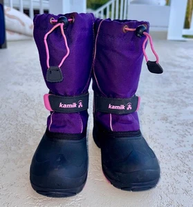 Big Kid Youth Girl Kamik Rocket Purple Pink Thermal Liner Snow Winter Boots 13 - Picture 1 of 6