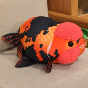 Rot Weiß Schwarz Ranchu Goldfisch Plüschtier Kissen Sofakissen Kuschelgeschenk - Bild 1 von 4