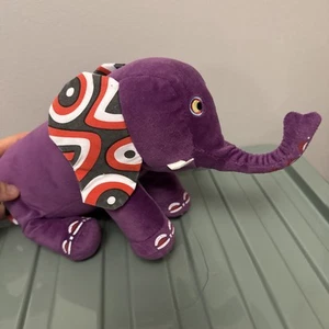 Tinga Tinga Tales Purple Elephant Soft Plush Cuddly Toy BanDai 6" Rare - Picture 1 of 10