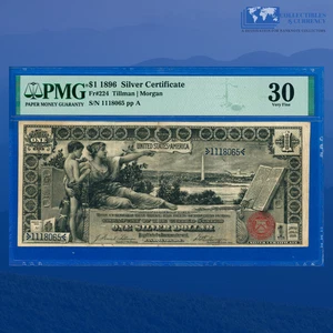 Fr.224 1896 $1 One Dollar Silver Certificate "EDUCATIONAL NOTE" , PMG 30 #18065 - Picture 1 of 3