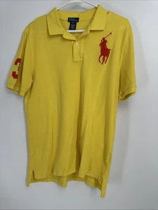 Vintage Polo Ralph Lauren Shirt Mens XL Yellow Big Pony Short Sleeve - Picture 1 of 5