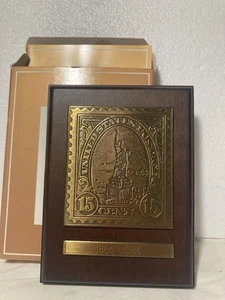Avon 15 Cents Stamp Statue Of Liberty Centennial Brass With Box/broucher - Picture 1 of 6