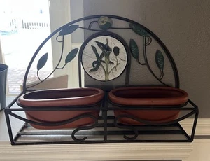Vintage Schmiedeeisen Wand Garten Pflanzkorb Indoor/Outdoor Wandtasche - Bild 1 von 2