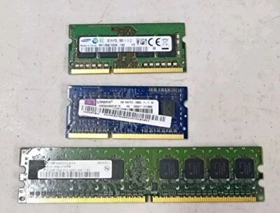 Lot 3x Samsung, Kingston Laptop Memory RAM 512mb (1) & 2gb (2) - Image 1 of 3