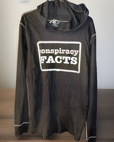 VETEMENTS T shirt nera manica lunga con cappuccio Bondseye abbigliamento fatti cospirazione taglia M