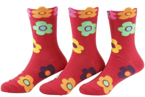 Country Kids Girl's 3-Pairs Daisy Crew Socks - Picture 1 of 3