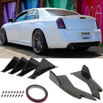 For Chrysler 300C 300S 200 Car Rear Bumper Splitter Lip Diffuser Kit Gloss Black Foto 1 de 4