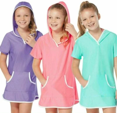 Free Country Girls's Swim Mesh Hooded Kangaroo Coverup - Image 1 of 4