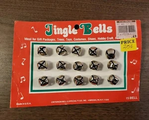 Vintage Criterion 15 Mini Jingle Bells Christmas On Original Card New Old Stock - Picture 1 of 3