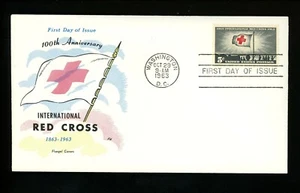 US FDC #1239 Fluegel M-17 1963 Washington DC International Red Cross - Picture 1 of 2