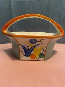 Ditmar Urbach Czechoslovakia 1920s Hand Painted Abstract Basket 10973 - Bild 1 von 12