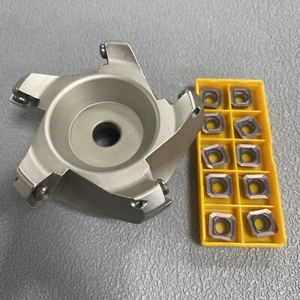 45° KM12 80-27-5T 80mm 5Flute Face Milling Cutter Tool + 10pcs SEKT1204 inserts - Picture 1 of 15