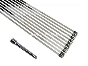 EDELSTAHL 310 KABELBINDERBAND AUSPUFFWICKELKLEMME MIT FESTZIEHWERKZEUG USA - Bild 1 von 4
